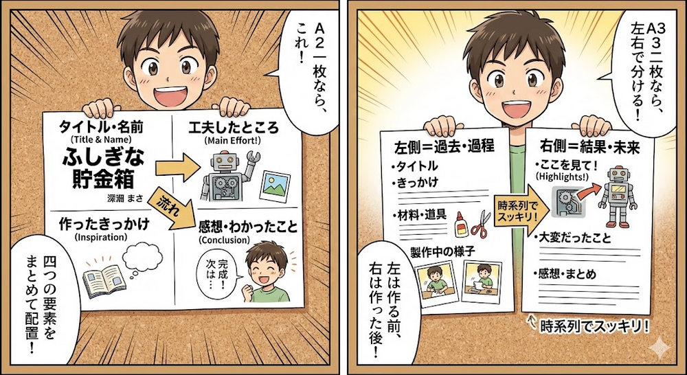 ポスターのレイアウトの解説図